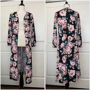 Long Floral Cardigan